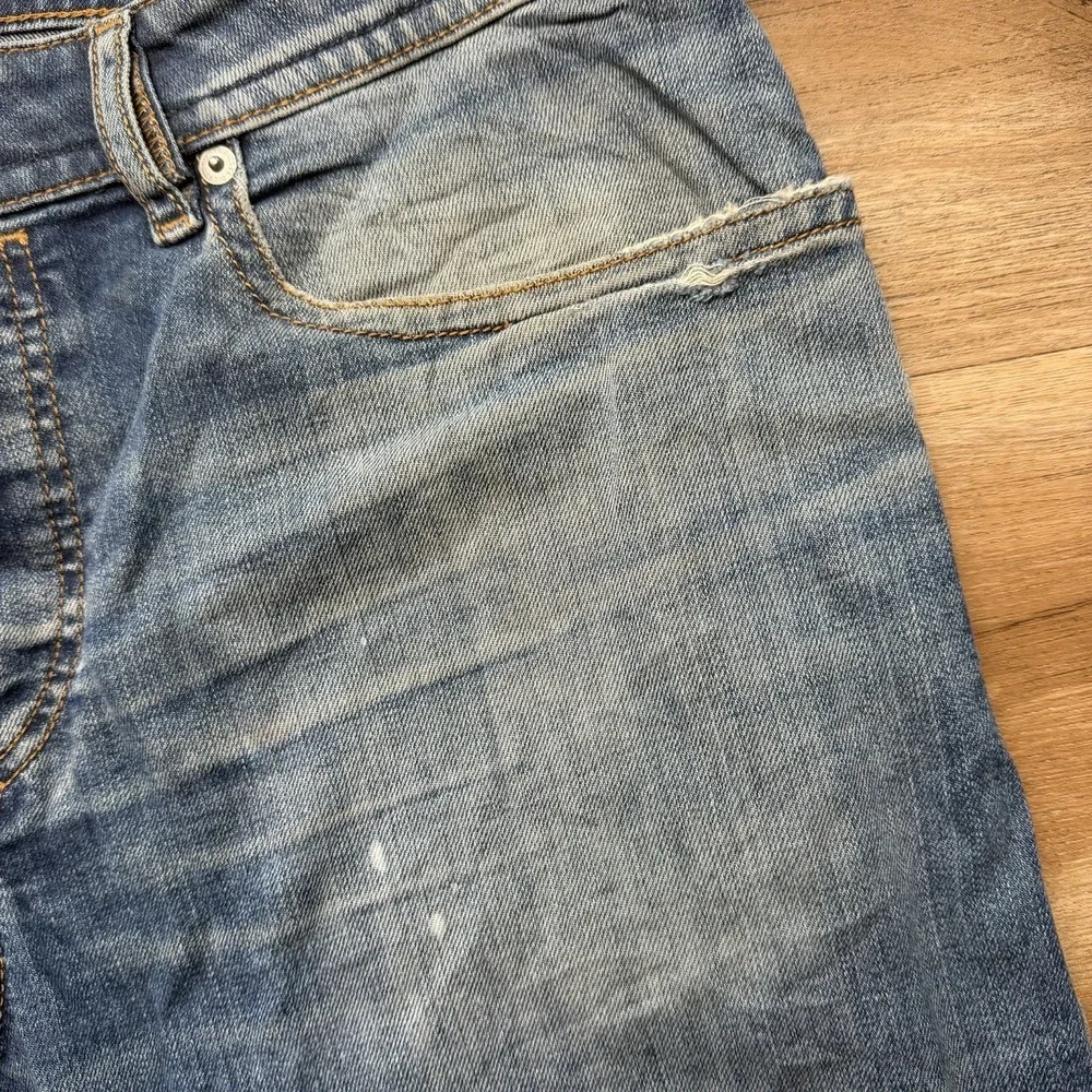 Diesel Buster Jeans‎ Men 33x32 Blue Slim Tapered Stretch Dirty Wash Ripped 082AZ